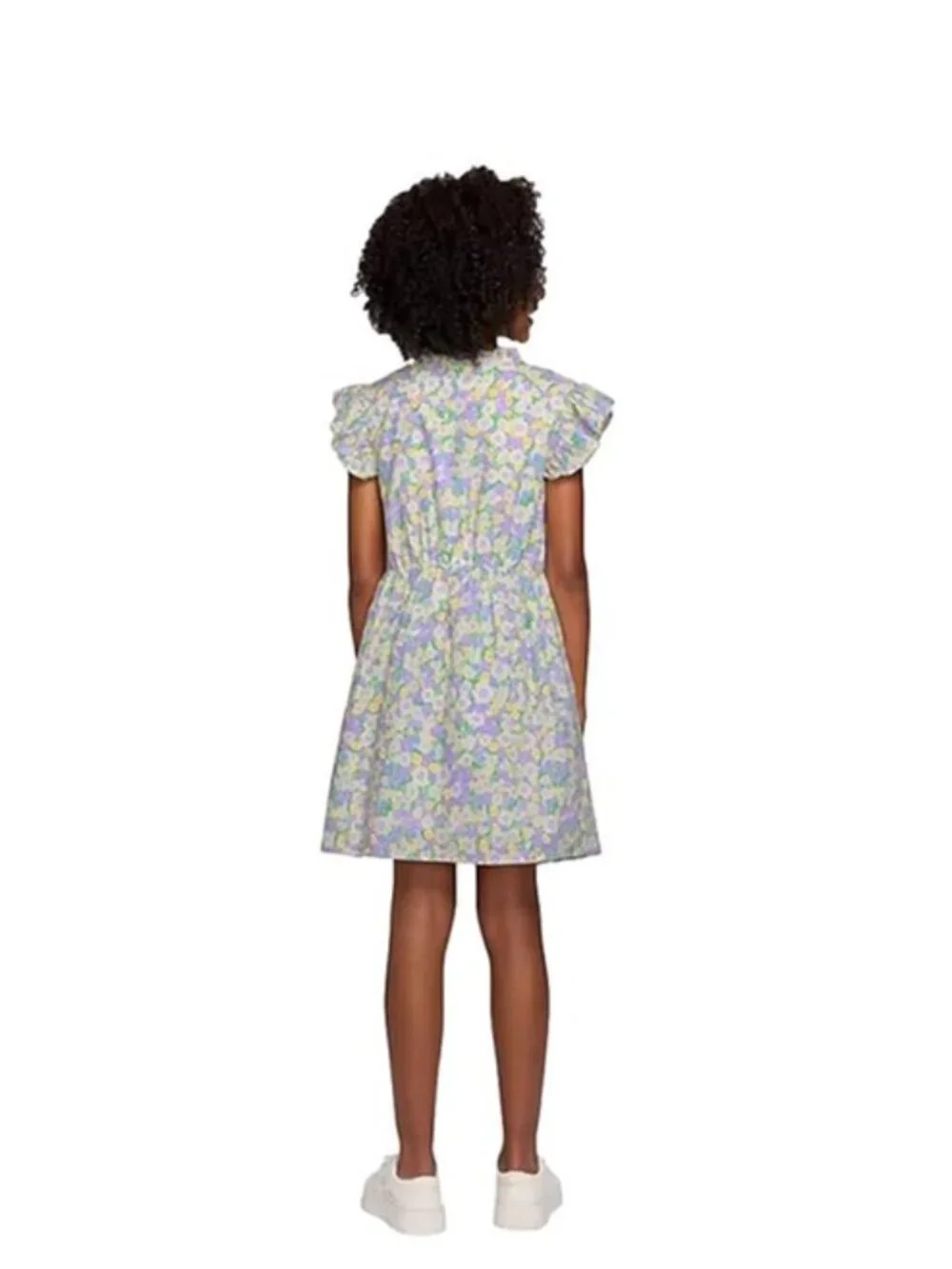Gap Kids Girls Floral Flutter Sleeve Woven Dress Purple Yellow Sizes XS L XL